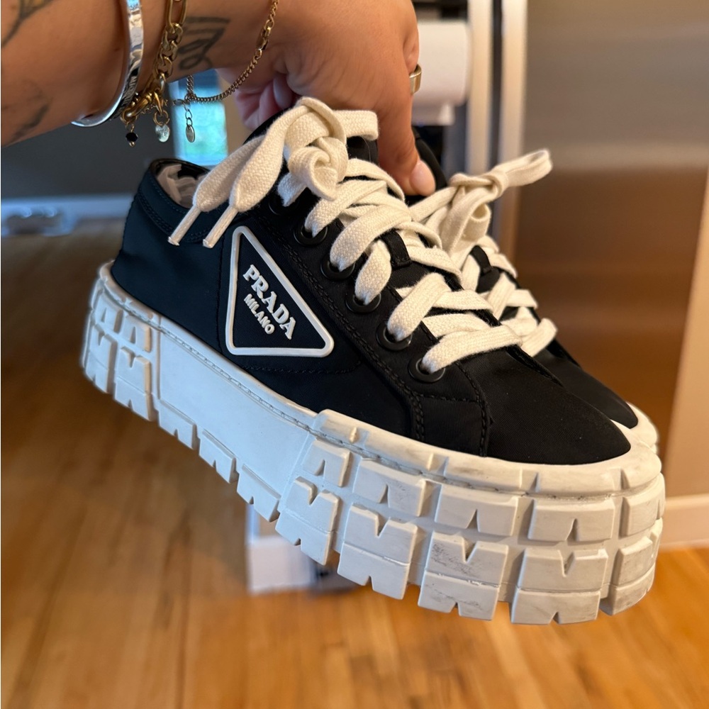 Prada Black and White Chunky Sneakers